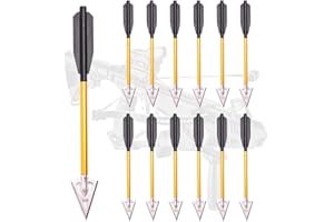 ACCMOS Bulloni per Balestra Frecce Balestre in Miniatura 6.8 Pollici Freccia in Alluminio con Punta a Vite Caccia Broadhead Adatto per Corsbow 50-80 libbre 6/12 Pezzi