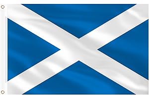 AhfuLife 1Pcs Scottish Flags 5ft x 3ft for St. Andrew's Day Decorations, Large Scotland Flags - Double Side with Brass Eyelets for Burns Night Euro Football Party World Cup Party Decorations