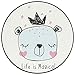Produktbild Guyuan Kinderzimmer-Bereich runder Teppich Schlafzimmer Wohnzimmer Studierdecke Flanellkristall Super weich keine Milben rutschfeste Babys Krabbelauflage Kid Boy's Game Pad Cartoon Bär
