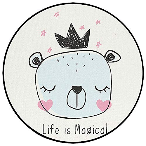 Preisvergleich Produktbild Guyuan Kinderzimmer-Bereich runder Teppich Schlafzimmer Wohnzimmer Studierdecke Flanellkristall Super weich keine Milben rutschfeste Babys Krabbelauflage Kid Boy's Game Pad Cartoon Bär