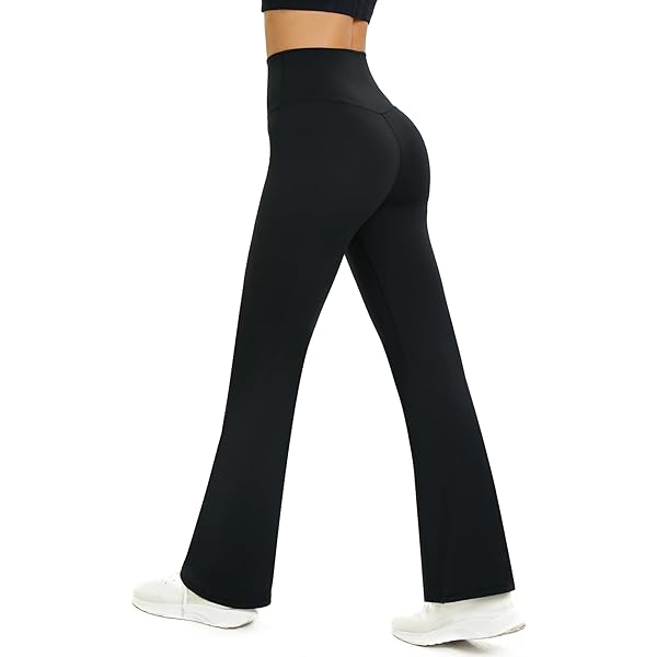 Pantaloni Yoga Donna Vita Alta Bootcut - Leggings Flare Con Tasche | Per Palestra E Casual - Foto 5