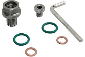 QIILU Tappo di Scarico Dell'Olio, Tappo di Scarico Oversize Piggyback Kit di Riparazione Filettatura Coppa Olio Autofilettante in Acciaio Inox con Guarnizione O-ring per Chiave Esagonale (M14.1-1.5x15mm)