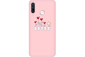 ZhuoFan Funda para Huawei P30 Lite New Edition / P30 Lite, Cárcasa Silicona Amarillo Rosa con Dibujos Diseño Suave Gel TPU Antigolpes de Protector Piel Case Cover Fundas para Huawei P30 Lite, 18
