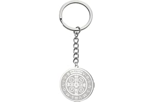 Amaxer Collar de San Benito de Nursia para mujer, medalla de santos, amuleto de protección religiosa, collar de joyería para mujeres y hombres