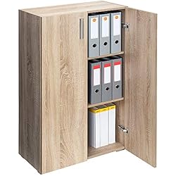 Armoire Polyvalente Meuble de Rangement avec Portes »Vela« Chêne 3 Compartiments