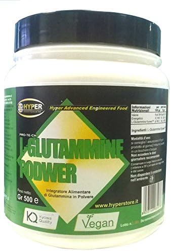 Glutamine in powder form | 500 gr | L-Glutamine - Food supplement based on Pura L-Glutamine Kyowa Quality ™ | Promotes muscle growth | Promotes muscle recovery