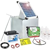 Weidezaungerät / Elektrozaungerät Solar Komplettset - Extra starkes EIDER V9000 - 3,8 Joule - Komplettset sofort Startbereit inkl. großen Akku - 10 Watt Solarpanel