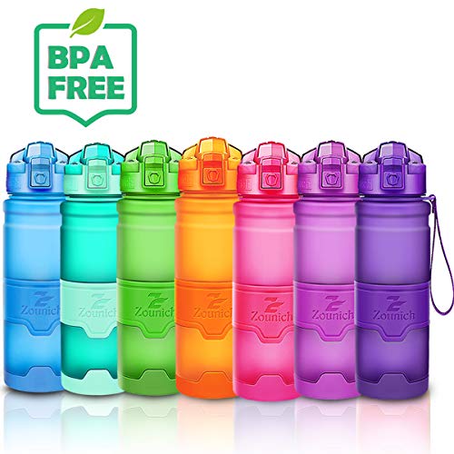 Bottiglia d'acqua sportiva palestra borraccia senza BPA in plastica tritan 1l/700ml/500ml/400ml,bottiglie bambini, sport,scuola,bici,Viaggio, trekking, a prova di perdite borracce, un clic aperto