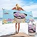 Produktbild KIMIOE Microfaser Strandtuch,Leicht und Kompakt Stranddecke Adorable Puppy On The Field Flowers Butterflies Heart Shaped Clouds Open Sky,Fast Drying Beach Travel Camping Towel