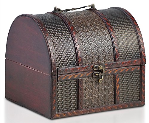 Piraten-Schatztruhe von Thunderdog - Holztruhe braun - Handarbeit Vintage mit und ohne Schloss verschiedene Größen - das ideale Geschenk unsere Schatzkiste (Paris L)