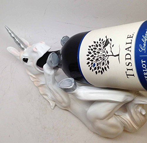 1 X WINE OF SACRED PURITY UNICORN WINE HOLDER KITCHEN DECORATION SCULPTURE STATUE by ATL - 3