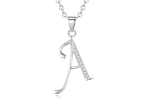 VIKI LYNN Collier Pendentif Lettre Initial en Mon Collier Prénom DIY Les Noms avec Les Lettres! - Idée Cadeau pour Vos Amis - Argent Fin 925 et Oxyde de Zircon Serti (Lettre A)