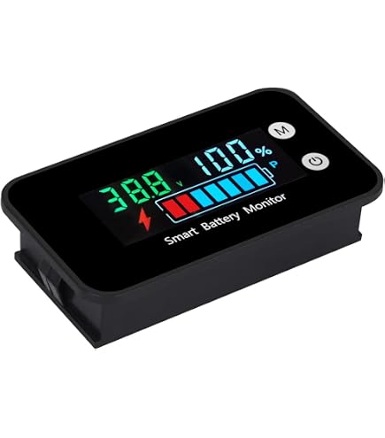 Indicateur De Capacité De Batterie Programmable 8-100V - Jauge LCD Tension Et Température - 11