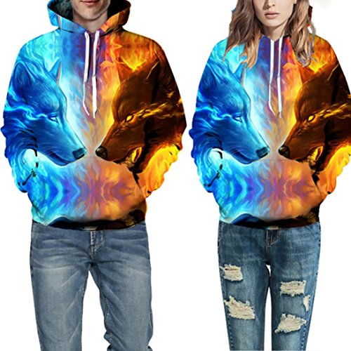 Camisas para Parejas,Sudaderas Mujer Hombres Estampado de...