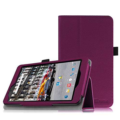 Fintie Odys Syno 8 Hülle Case - Slim Fit Folio Kunstleder Schutzhülle Cover Tasche mit Ständerfunktion und Stylus-Halterung für Odys Syno 20,3 cm (8 Zoll) Tablet-PC, Lila