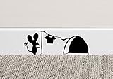213B Mouse Hole Wall Art Sticker Washing Vinyl Decal Mice Home Skirting Board Funny