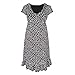 Heavenly Bump Maternity Printed Ruffle Neckline Dress - Black Pattern 12 Black Pattern