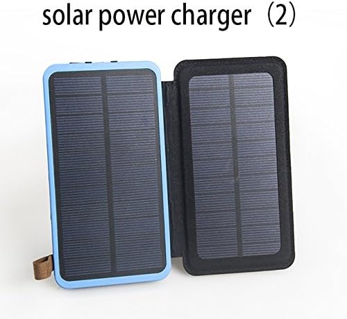 Foldable Solar Charger, 10000mAh Portable Solar Power Bank with 2 Input Ports,SOS Flashlight External Battery for iPhone/Android, for use with Phones, Tablets and Camping Travel mobile power , Orange , 10000mAh-2 solar panel