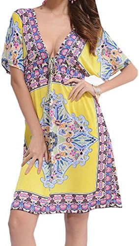 Aprilley Women's Casual Basic Bodycon Comfy Ethnic Corset Bodice -  Yellow -