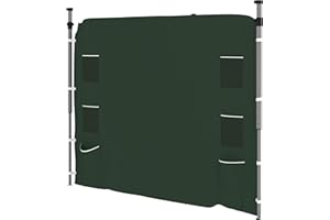 Outsunny Gazebo Side Panel, Canopy Sidewall Panel with 4 Mesh Bags and 2 Storage Pockets for 3 x 3 m Straight Leg Pop Up Gazebos, 1 Pack Sidewall Only, Green