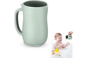 BlueEour Silicone Bath Jug for Baby Washing - 700ML Rinse Cup with Easy-Grip Handle, Soft Rim Shampoo Rinser, Baby Bath Rinse Cup