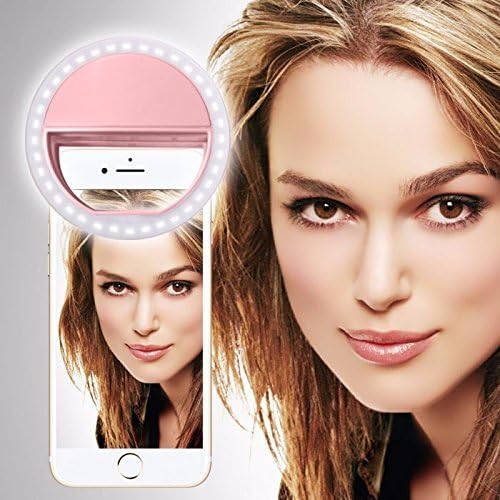 Cube iWork10 Ultimate (Baby Pink) Clip on Selfie Ring Light [Great photography ]with 36 LED For Smart Phone Camera Round Shape, By I-Tronixs