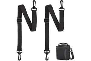 AZWOOD Correa de hombro ajustable universal de 90 cm con correa estrecha de 25 mm de ancho para bolsa, 2 correas ajustables de repuesto para bolsos, correa con hebilla de bucle y cierre de mosquetón