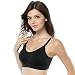 BAOMOSI 2Pack Womens Maternity Nursing Bras Seamless Push up Wireless Underwear Black M