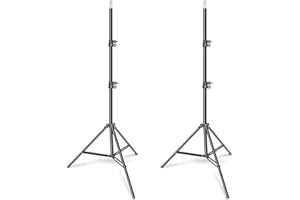 EMART Lichtstativ 2,1M, Tragbarer Studio Light Stand mit 6,35 mm Schraube, Aluminium Lampenstativ für Ringlicht, Blitz, Weichlichtkasten, Porträt, Podcast - 2er Pack