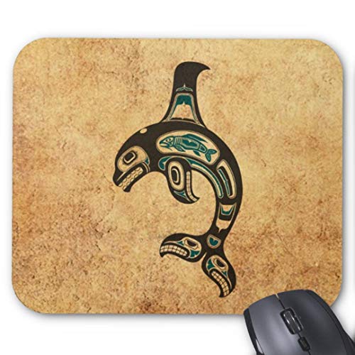 Preisvergleich Produktbild Mauspad mit seidenweicher Textiloberflche - Mouse Pad Paradise (antistatische Wirkung - perfekte Gleiteigenschaft PC / Computer Mousepad)-Alter Blau und Schwarz Haida Geist Killerwal