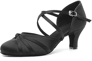 VCIXXVCE Damen Satin Gesellschaftstanzschuhe Geschlossener Latein Salsa Tango Moderne Standard Tanzschuhe,Modell YCL