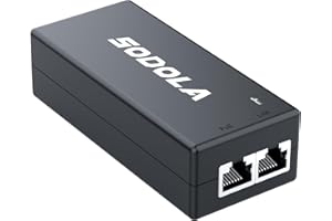 Sodola 2.5 Gigabit PoE Injector, 802.3af/at Power Over Ethernet PoE Adapter, Non-PoE to PoE Adapter 100/1000/2500Mbps, Plug & Play, Distance Up to 100 Meters (328 ft.)