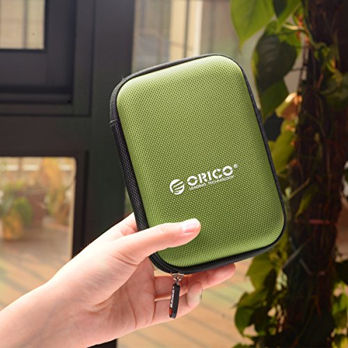 ORICO Festplattentasche Schutztasche Schutzbox für 2,5 Zoll externe tragbare Festplatten Western Digital WD Seagate Toshiba Samsung Intenso (2.5″, Grün) - 6