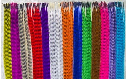 HQdeal Federhaarverlängerungs-Set, mit 52 Synthetischen Federn, 100 Perlen, Zange und Häkchen - 2