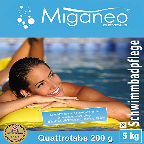 Miganeo® 4 x 5 kg Multitabs 200g, für Pool,5 in 1 Chlor, Ph, Alegezid,Flockung (20 kg) - 4