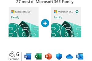 Microsoft 365 Family – Fino a 6 persone - Per PC/Mac/tablet/cellulari Abbonamento di 12+15 mesi - codice via email