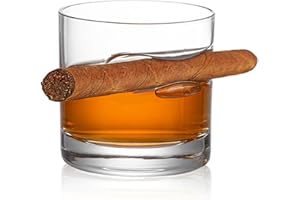 polar-effekt Bicchiere da whisky con porta sigari da 330 ml – Regali per uomini per compleanno – Tumbler cristallo whisky bicchiere per papà, con confezione regalo