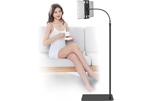 LUCKY TRIP tablet Floor Stand with Double Weight Base 360-degree Rotatable Metal Holder for iPad Mini Air Pro, All Cell Phones iPhone & tablet, 4.5-12.9-inch