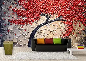 All Your Design Self Adhesive Wallpaper Autumn Tree Waterproof & Laminated Wall Sticker for Home Decor, Living Room, Bedroom, Hall, Kids Room 3x5 Feet