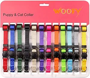 Woofy Premium Puppy Collar, Nylon Adjustable Its Comfortable for Your Pet Neck, Size-Small Width 15 MM (Pack of 1) (Red Color)