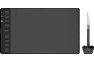 HUION Inspiroy 2 M Grafiktabletts, Tragbares Zeichentablett mit 8192 Stufen batterielosem Digitalstift, 8 Drucktasten + Scroller, für Windows Mac Linux Android ChromeOS (schwarz)