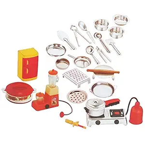 Negi 24pcs Mini Stainless Steel Utensils Non Toxic Indian Kitchen Set Great Kitchen Toys for Girls (Kid's Love Kitchen Set) ( It Has Sharp Edges Not Suitable for Small Baby )