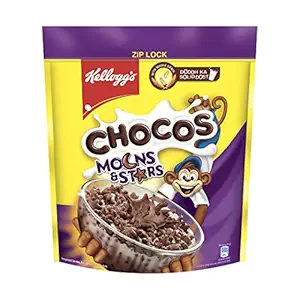 Kelloggs?Chocos?Moons & Stars, With?Whole Grain,?Source Of Fibre,?High In Calcium & Protein, With 10 Essential Vitamins & Minerals, Breakfast Cereals,?1.2 Kg Pack of 1