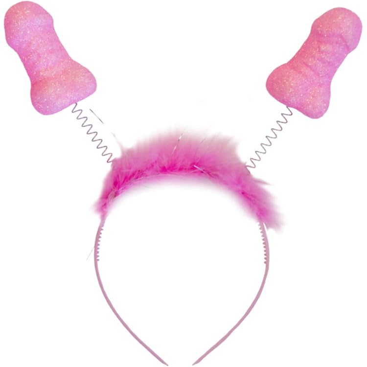 WIDMANN Haarreif "Bride To Be" Mit Antennen – Weiß Mit Pinken Federn, Für JGA & Mottoparty