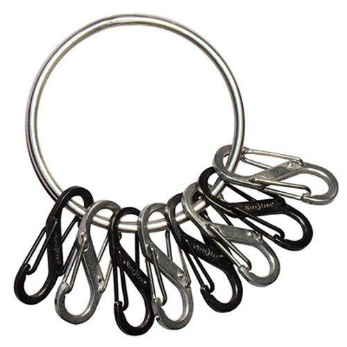 Nite Ize Bigring Stahl 8 S-Biner 0.5, Schwarz/Silber, NI-BRG-M1-R3