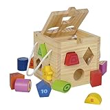 Eichhorn 100002092 – Steckwürfel aus Holz, 13-teilig, Holz natur/bunt – 14,5×14,5×14,5 cm – Spielwürfel  – Motorik - 2