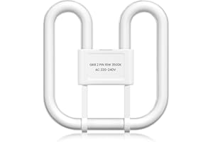 Lamptobe GR8 2 Pin 16W 2D Compact Fluorescent Light Bulb Warm White 3500K GR8 DD Square Flat Butterfly Bulb AC 220-240V 2-Pin CFL Lamp for Ceiling Flush Light, Bathroom Lamp, Not Dimmable (1-Pack)