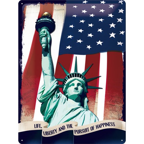 Nostalgic-Art 23120 USA Statue of Liberty, Blechschild, 30 x 40 cm