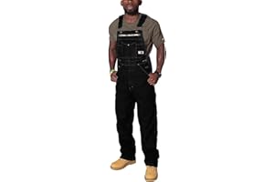 XUSAI Salopette Denim Bib Overall Moda Relaxed Fit Robusto Jeans Overall Regolabile Lavoro Bib Jumpsuit