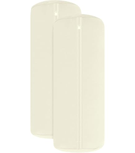 Lot De 2 Housses De Traversin Longues 40x15 Cm - Blanc, Fermeture éclair, Velours Doux - 7
